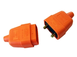 ORANGE 2 PIN 10AMP RUBBER CONNECTOR PK1