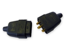 BLACK 3PIN 10AMP RUBBER CONNECTOR PK1