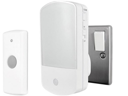 WIRELESS DOOR BELL MAINS PLUG-IN TYPE WHITE WITH NIGHT LIGHT
