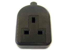 EXTENSION SOCKET 1 GANG RUBBER BLACK PK10