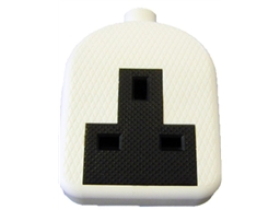 EXTENSION SOCKET 1 GANG RUBBER WHITE PK10