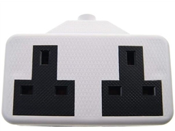 EXTENSION SOCKET 2 GANG RUBBER WHITE PK5