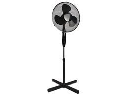 PEDESTAL FAN 16" 3 SPEED OSCILLATING BLACK 