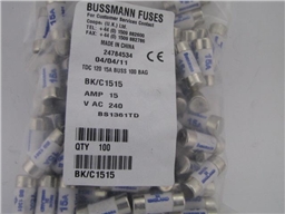 15AMP CARTRIDGE FUSES BS1361 PK100