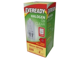 ENERGIZER HALOGEN G9 CAPSULE LAMP 33W = 40W CLEAR 240V PK1