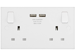 2 GANG 13 AMP SWITCHED SOCKET WITH 2 USB 2.1 SOCKETS