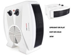 3KW FAN HEATER WITH 2 HEAT SETTINGS THERMOSTAT & CUT OUT
