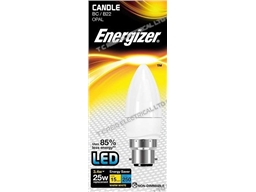 ENERGIZER LED CANDLE BC B22 27K 3.4W  250LM 