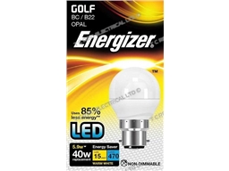 ENERGIZER LED GOLF BALL BC B22 27K 5.9W 470LM