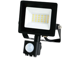 LED 10W PIR FLOODLIGHT FITTING 4K COOL WHITE 1000 LUMENS