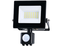 LED 20W PIR FLOODLIGHT FITTING BLACK 65K DAYLIGHT