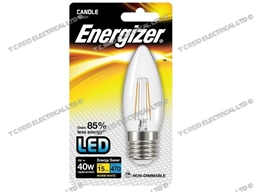 ENERGIZER FILAMENT LED CLEAR CANDLE ES E27 27K WARM WHITE 4W 470LM