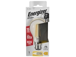 ENERGIZER FILAMENT LED CLEAR GLS BULB BC B22 27K WARM WHITE 6.2W 806LM = 60W