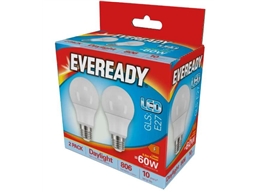 EVEREADY LED GLS ES E27 65K DAY LIGHT 8W 820LM = 60W PK2 X 6 