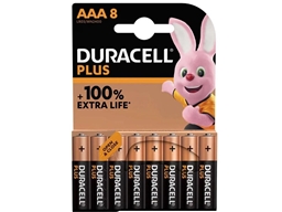 DURACELL PLUS 100 AAA BATTERY PK8 x10 CARDS