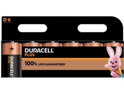 DURACELL PLUS 100 D BATTERY PK6 x6 CARDS