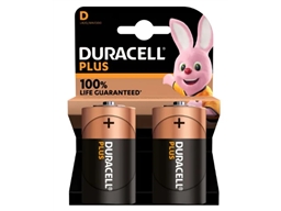 DURACELL PLUS POWER 100 D BATTERY PK2