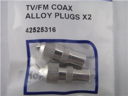 MALE CO-AX PLUG METAL PK2