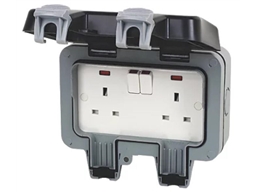 WATERPROOF 2GANG SWITCHED SOCKET 13AMP IP66