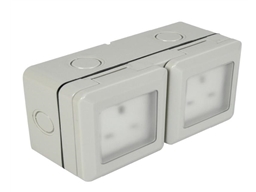 WEATHERPROOF 2 GANG SOCKET IP55