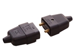 BLACK 2PIN 10AMP RUBBER CONNECTOR PK1