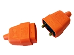 ORANGE 2 PIN 10AMP RUBBER CONNECTOR PK1