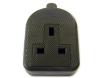 EXTENSION SOCKET 1 GANG RUBBER BLACK PK10