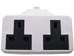 EXTENSION SOCKET 2 GANG RUBBER WHITE PK5