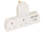 2 GANG PLUG IN ADAPTOR & 2 USB SOCKETS