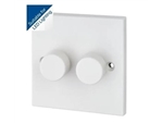 BG WHITE 2 GANG 2 WAY DIMMER SWITCH 400W 982P