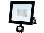 LED 50W PIR FLOODLIGHT FITTING BLACK 65K DAYLIGHT