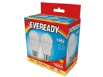 EVEREADY LED GLS ES E27 3K Warm White 13W = 100W 1521LM PK2 X 6 S15307