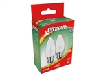 EVEREADY LED CANDLE BC B22 3K Warm White 5W = 40W 470LM PK2 X 6 S15297