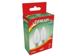 EVEREADY LED CANDLE SES E14 3K Warm White 5W = 40W 470LM PK2 X 6 S15299