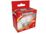 EVEREADY LED GOLF BALL BC B22 3K WARM WHITE 5W = 40W 470LM PK2 X 6 S15293