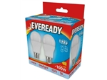 BULBS LAMPS LIGHTS WATT   EVEREADY LED GLS ES E27 65K DAY LIGHT 13W 1560LM = 100W PK2 X 6 