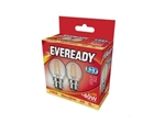 EVEREADY FILAMENT LED GOLF BALL BC B22 27K WARM WHITE 4W = 40W 470LM PK2 X 6 S17398