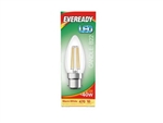 EVEREADY FILAMENT LED CANDLE BC B22 27K WARM WHITE 4W = 40W 470LM PK5 S15475