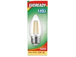 EVEREADY FILAMENT LED CANDLE ES E27 27K WARM WHITE 4W = 40W 470LM PK5 S15477