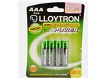 RECHARGEABLE AAA BATTERY 550mah NI-MH PRECHARGED PK4