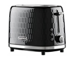 HONEYCOMB 2 SLICE TOASTER 7 SETTINGS BLACK DAEWOO